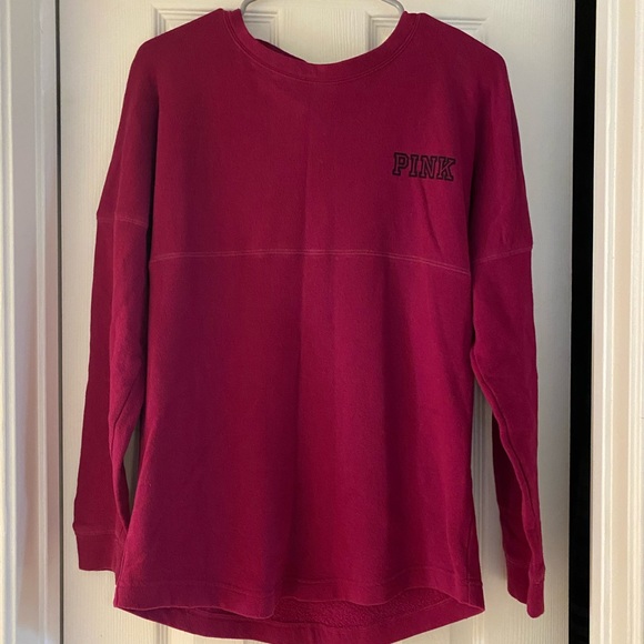 PINK Victoria's Secret Tops - Pink (vs) burgundy long sleeve sweatshirt